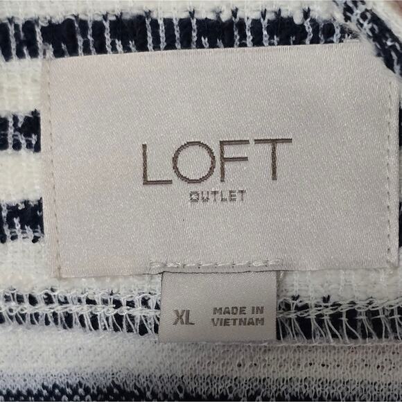 LOFT Striped Peplum Cotton Blend Blazer Women's Size XL - Picture 9 of 9